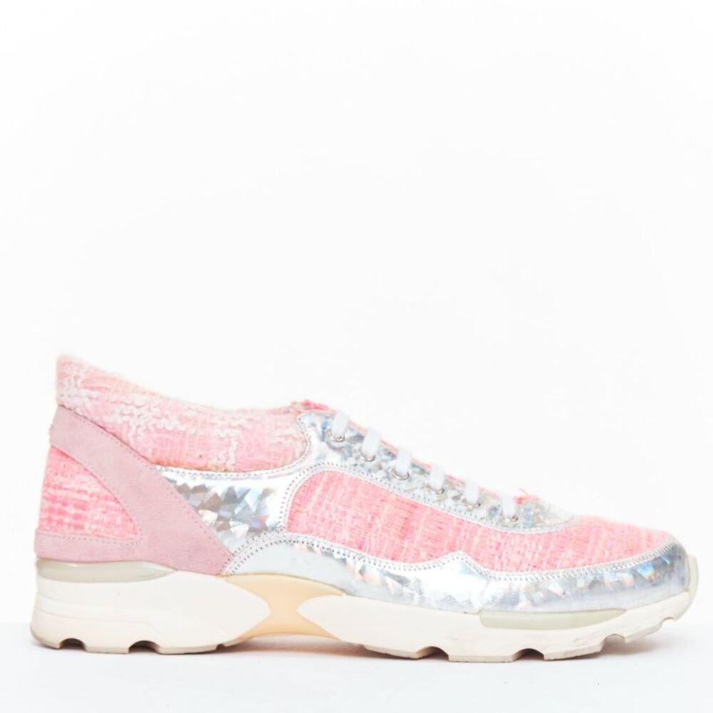 Chanel Tweed Leather Sneakers